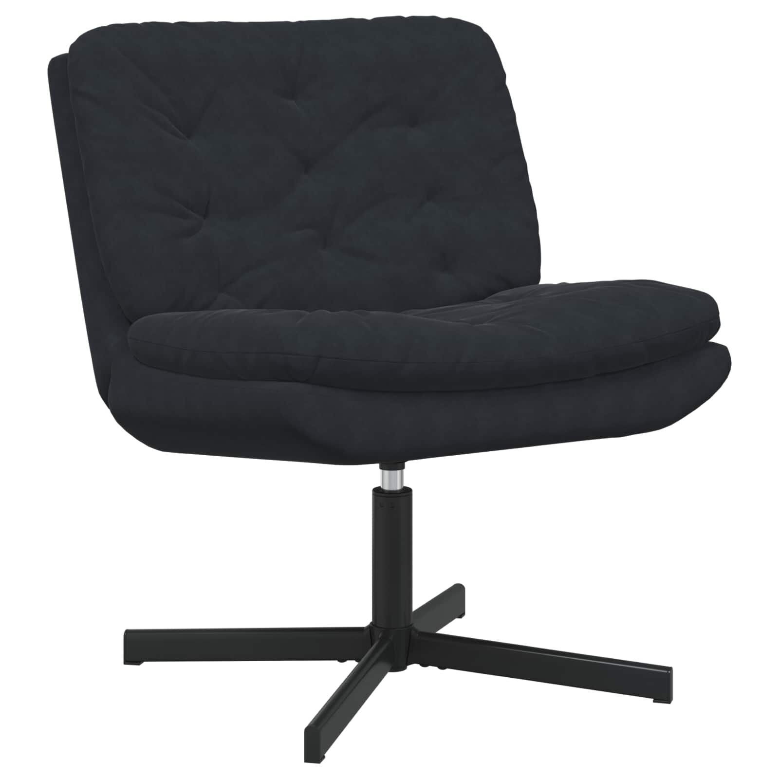vidaXL Къртящ релаксиращ стол Черно 63 x 75 x 76 см Кадифе