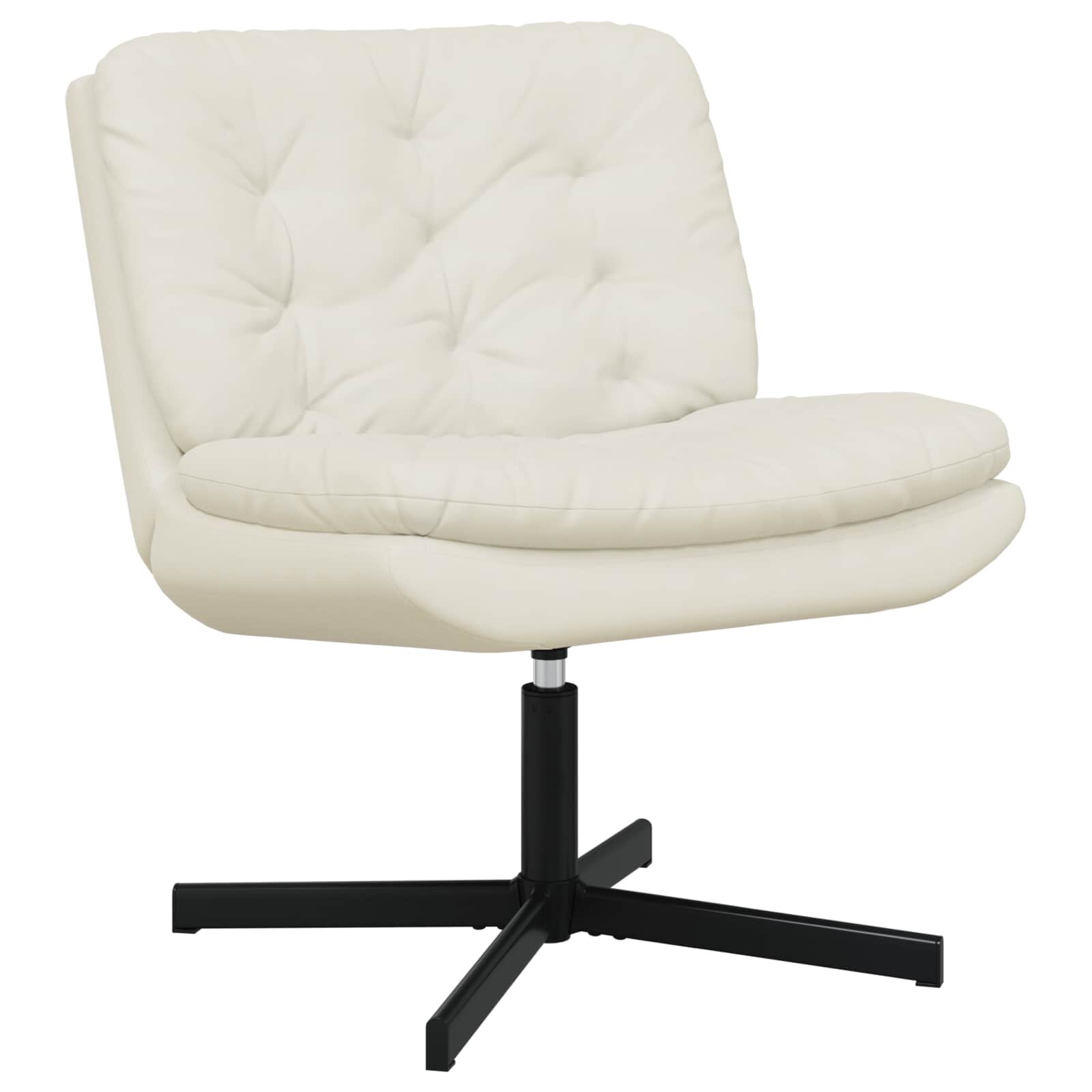 vidaXL Къртящ релаксиращ стол Крем 63 x 75 x 76 см Кадифе