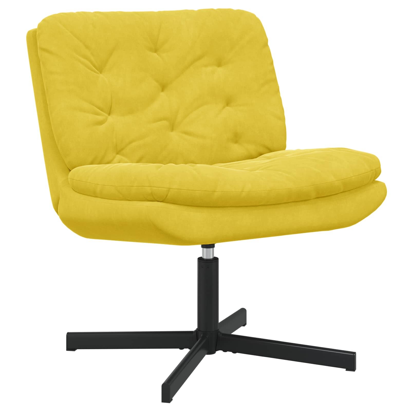 vidaXL Къртящ релаксиращ стол Жълто 63 x 75 x 76 см Кадифе