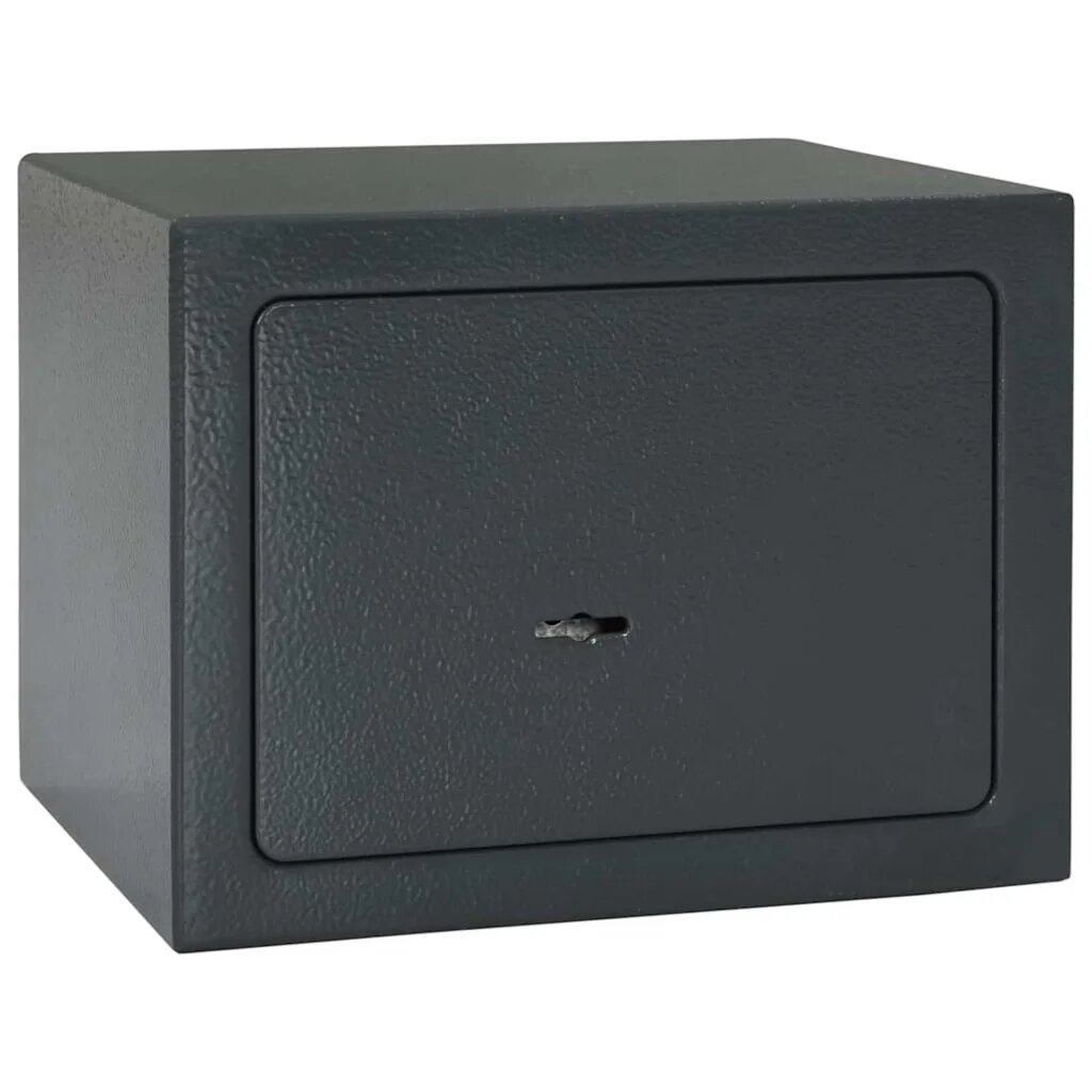 vidaXL Каса с заключване Тъмносиво 23 x 17 x 17 см Стомана