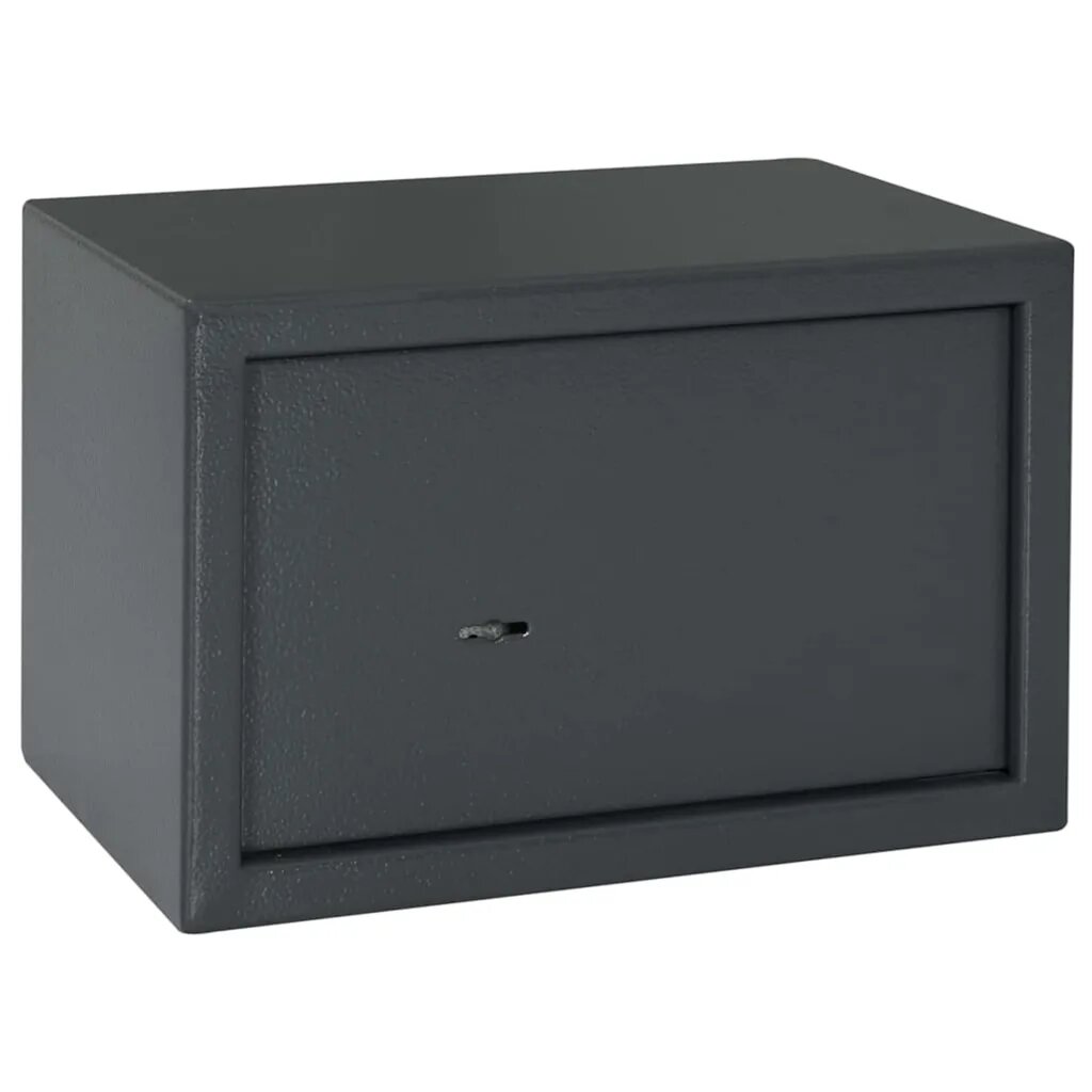 vidaXL Каса с заключване Тъмносиво 31 x 20 x 20 см Стомана