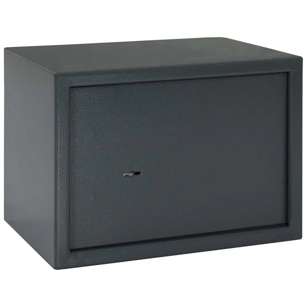 vidaXL Каса с заключване Тъмносиво 35 x 25 x 25 см Стомана