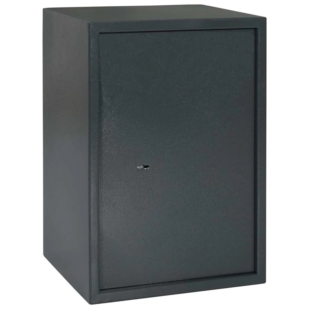 vidaXL Каса с заключване Тъмносиво 35 x 31 x 50 см Стомана