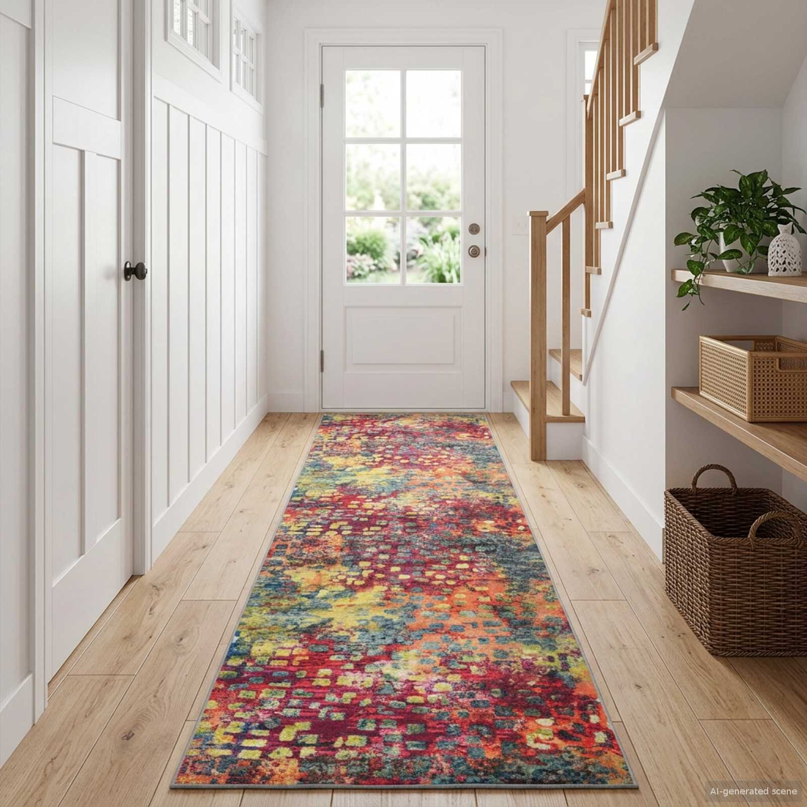 vidaXL Каса за килим LESAKA цветно 80 x 100 cm Диамантен велур