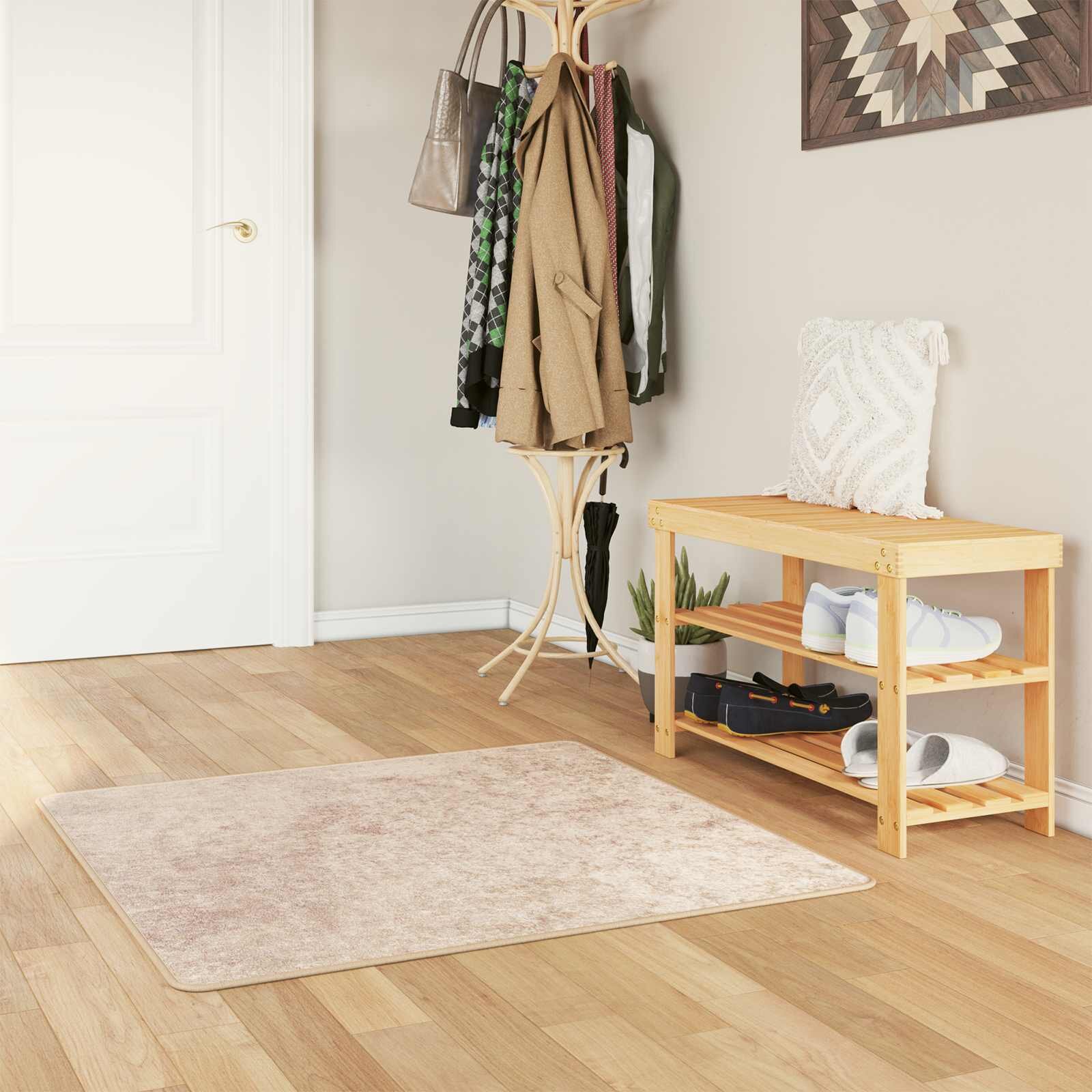 vidaXL Каса за килим MARSA Бежово 100 x 100 cm Полиестер и PVC