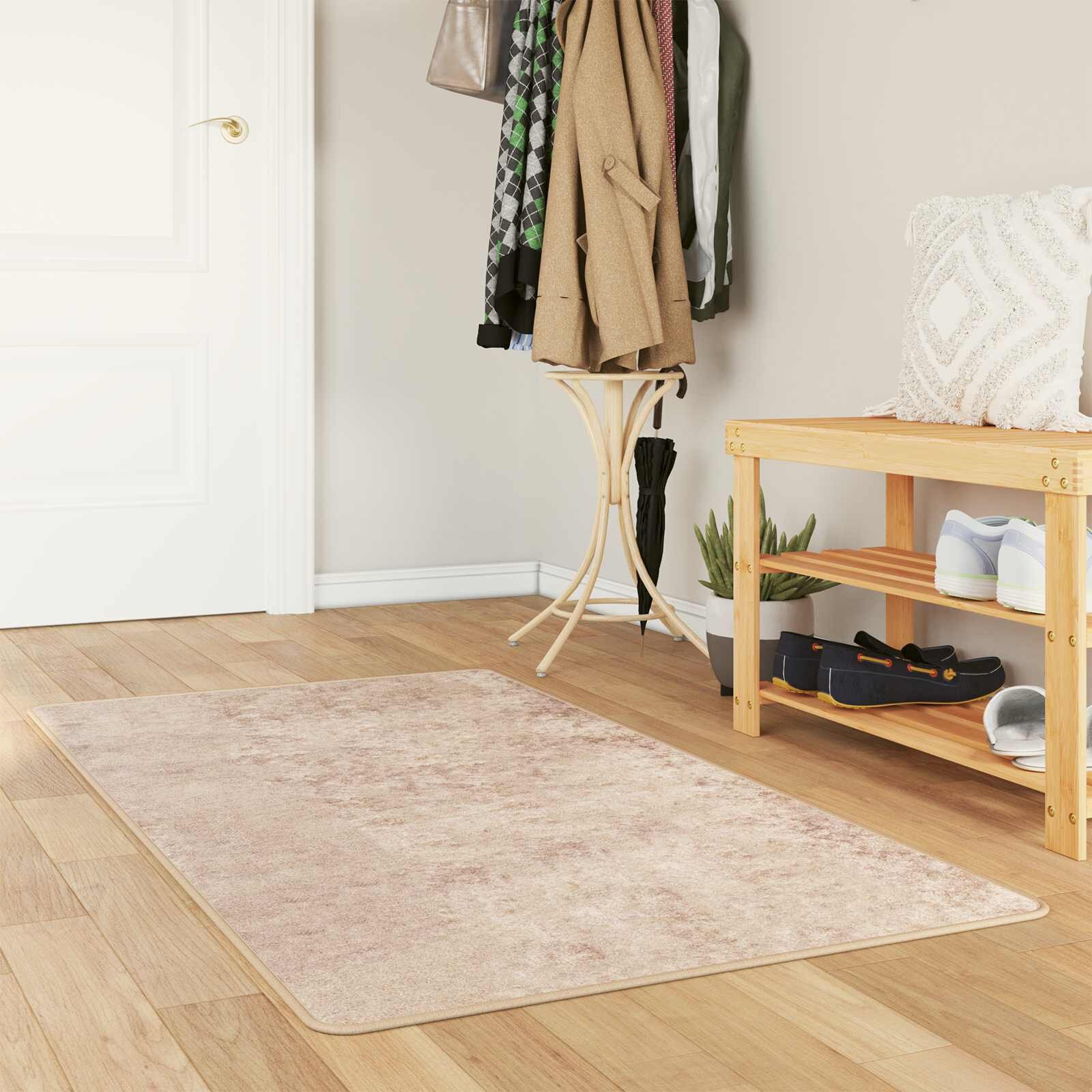 vidaXL Каса за килим MARSA Бежово 100 x 150 cm Полиестер и PVC