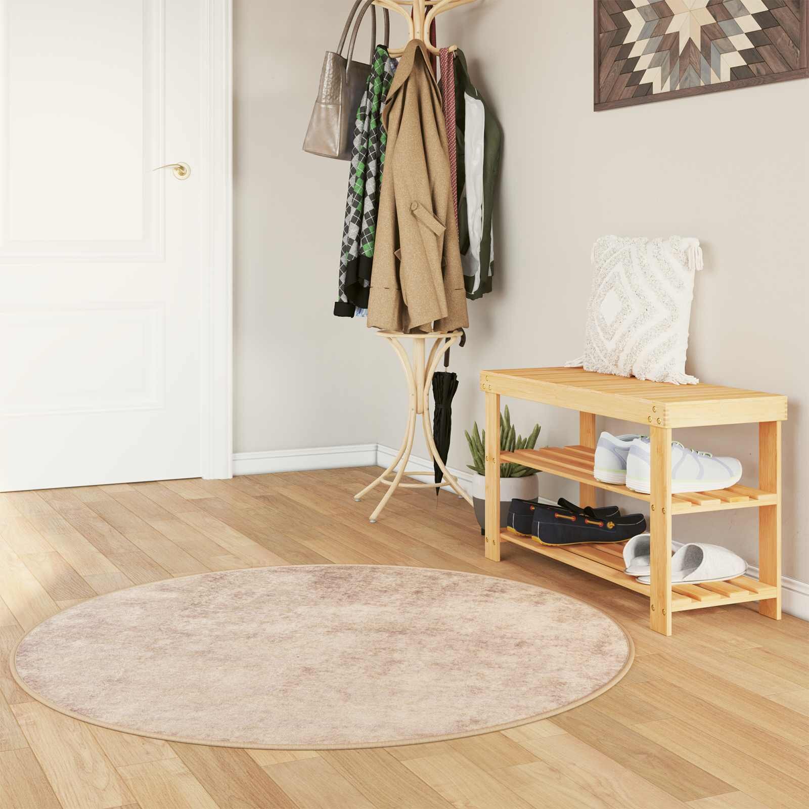 vidaXL Каса за килим MARSA Бежово 120 x 120 cm Полиестер и PVC
