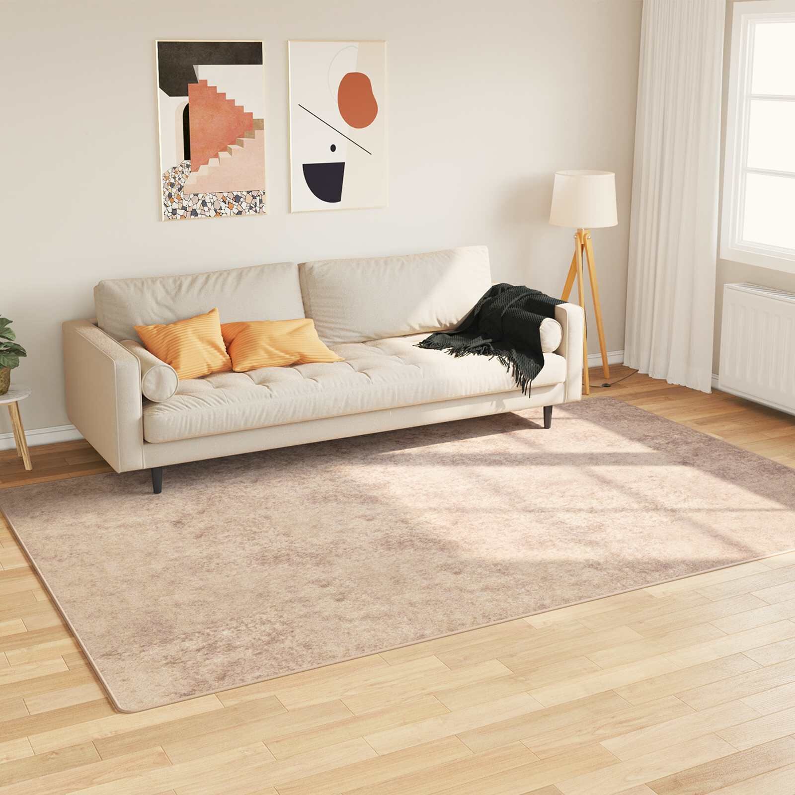 vidaXL Каса за килим MARSA Бежово 190 x 300 см Полиестер и PVC