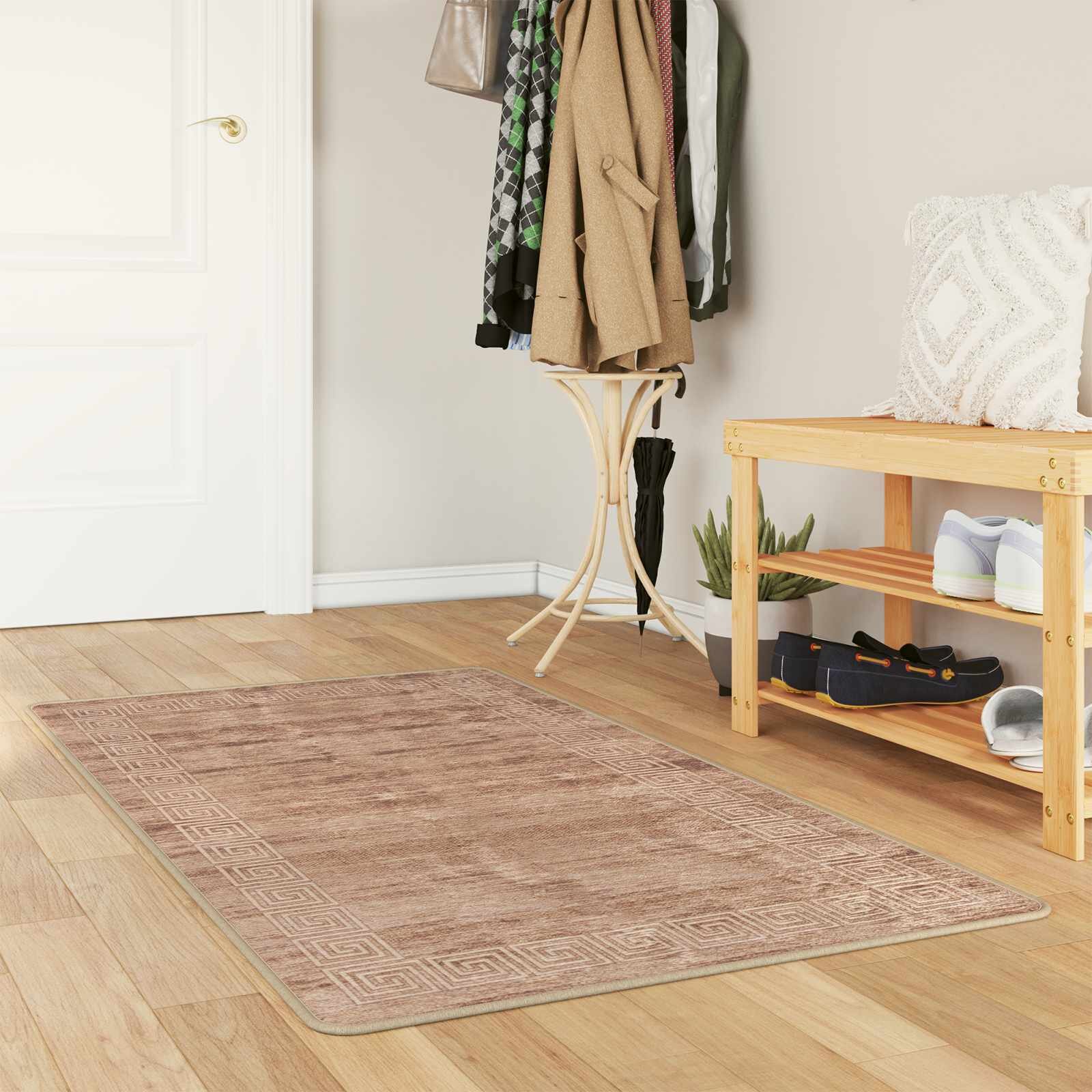 vidaXL Каса за килим MARSA Бяло 100 x 150 cm Полиестер и PVC