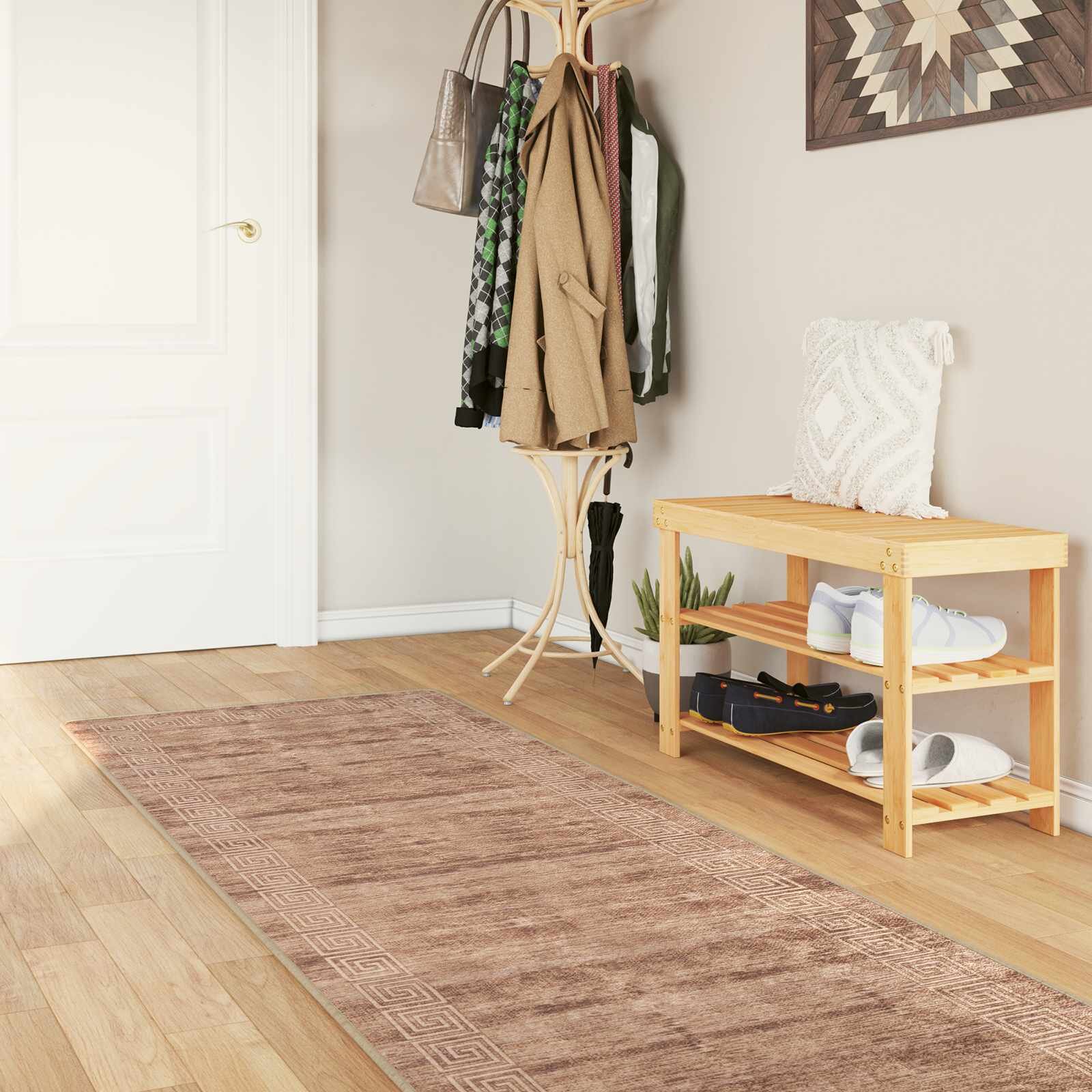 vidaXL Каса за килим MARSA Бяло 80 x 250 cm Полиестер и PVC