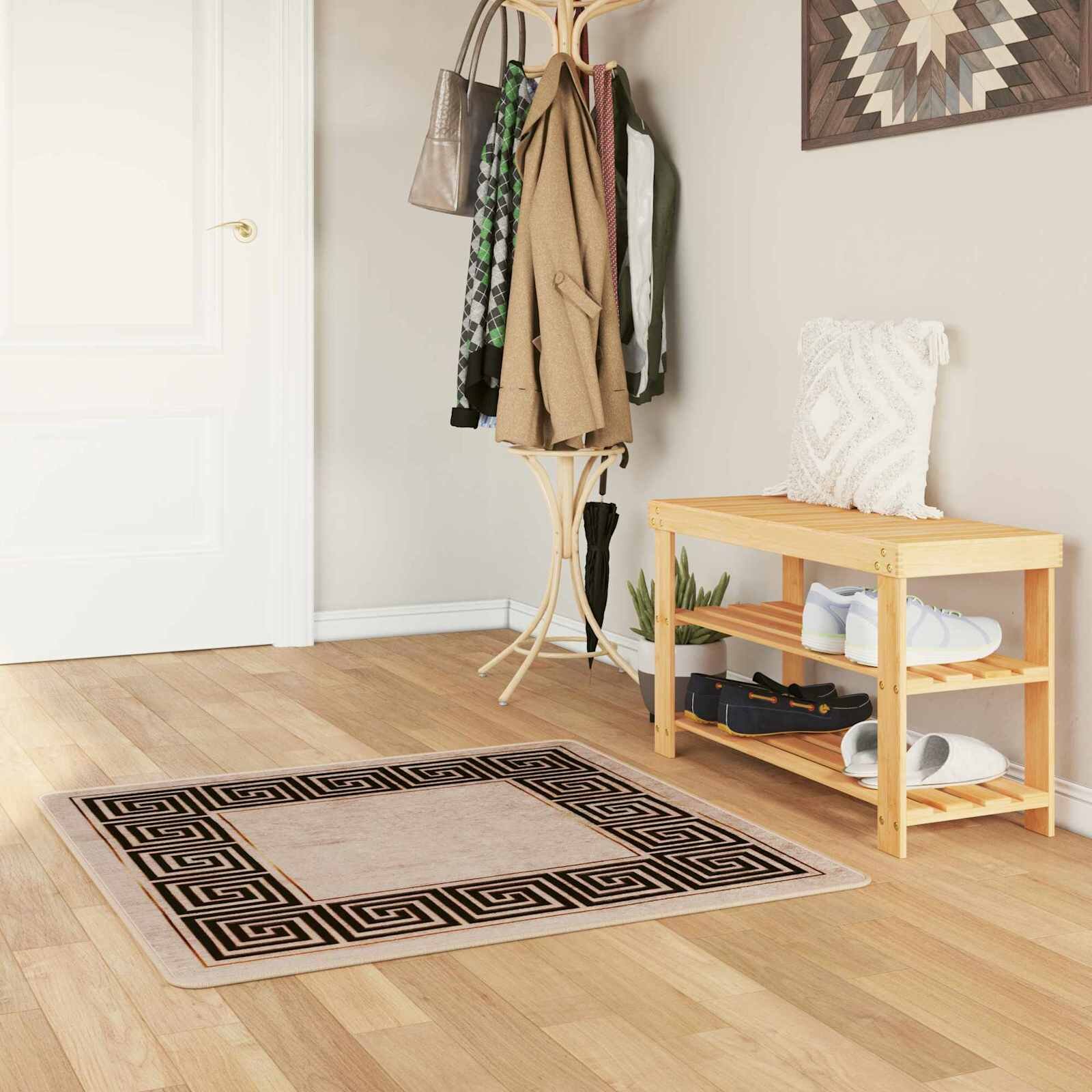 vidaXL Каса за килим MARSA Черно 100 x 100 cm Полиестер и PVC