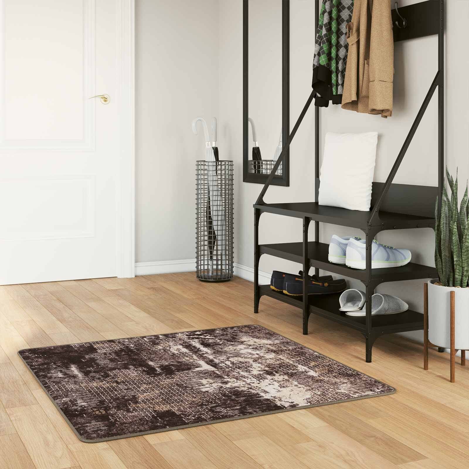 vidaXL Каса за килим MARSA Черно 100 x 100 cm Полиестер и PVC