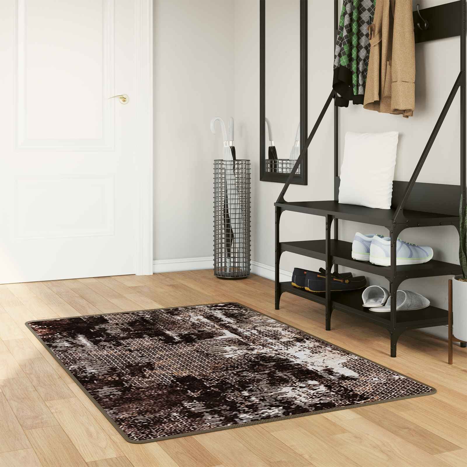 vidaXL Каса за килим MARSA Черно 100 x 150 cm Полиестер и PVC