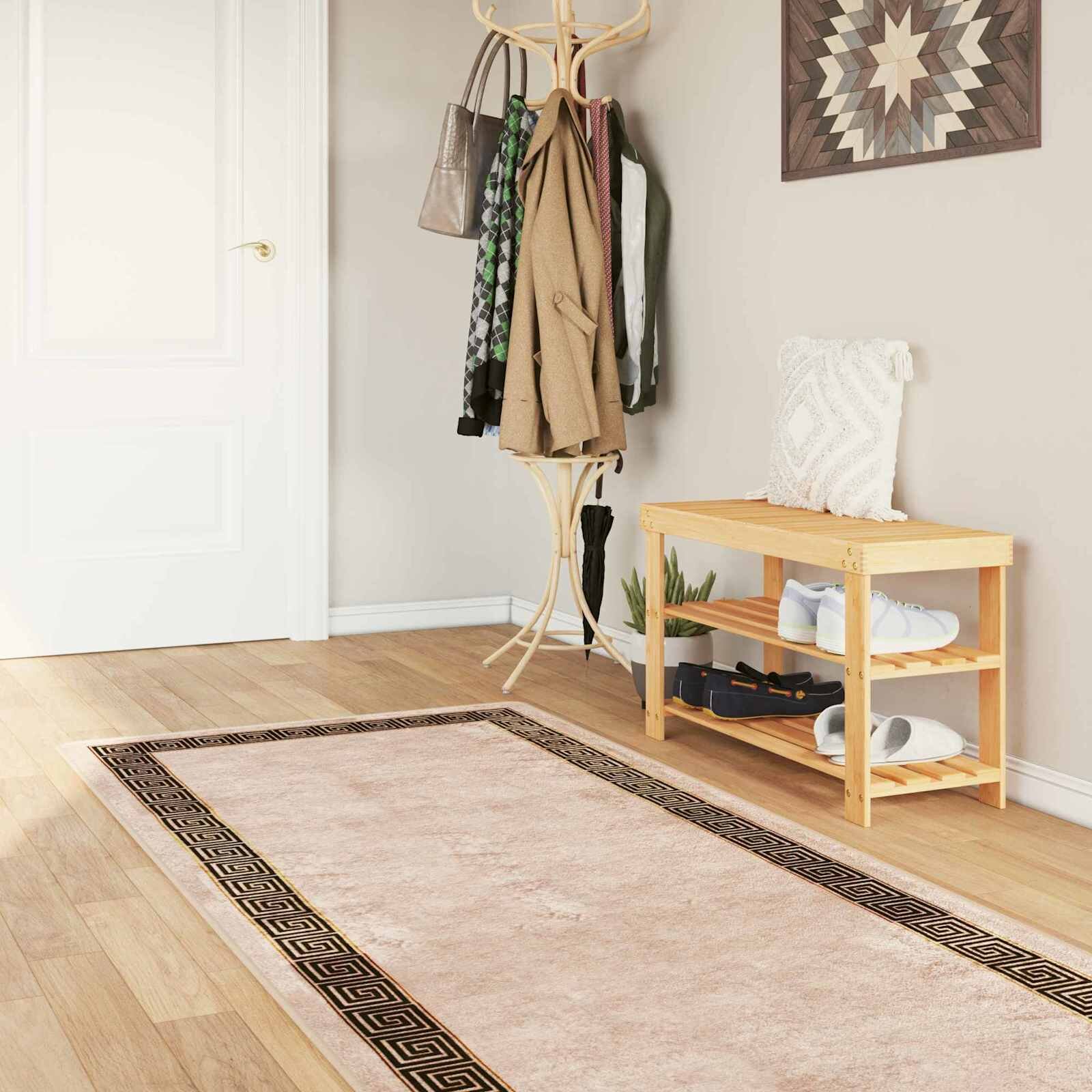 vidaXL Каса за килим MARSA Черно 100 x 300 cm Полиестер и PVC