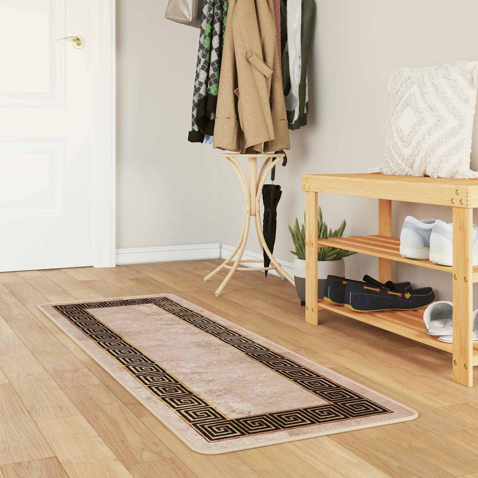 vidaXL Каса за килим MARSA Черно 50 x 100 cm Полиестер и PVC