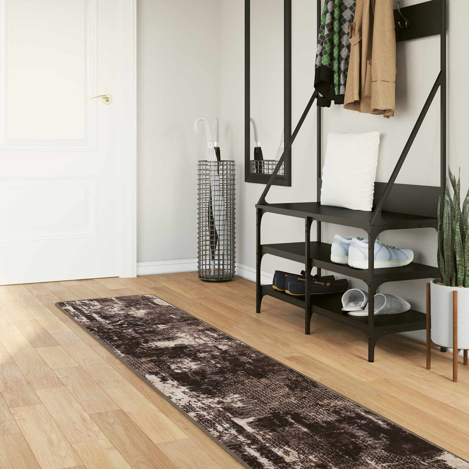 vidaXL Каса за килим MARSA Черно 50 x 400 см Полиестер и PVC
