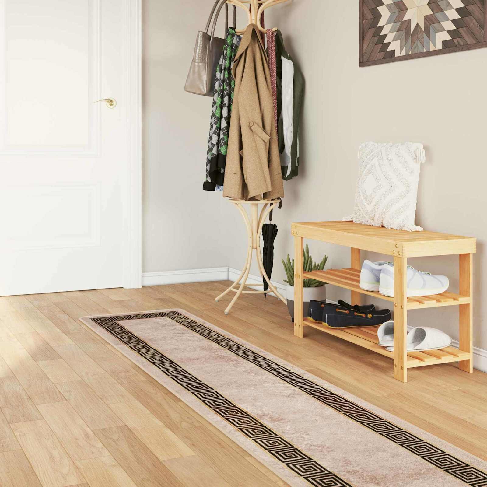 vidaXL Каса за килим MARSA Черно 50 x 450 см Полиестер и PVC
