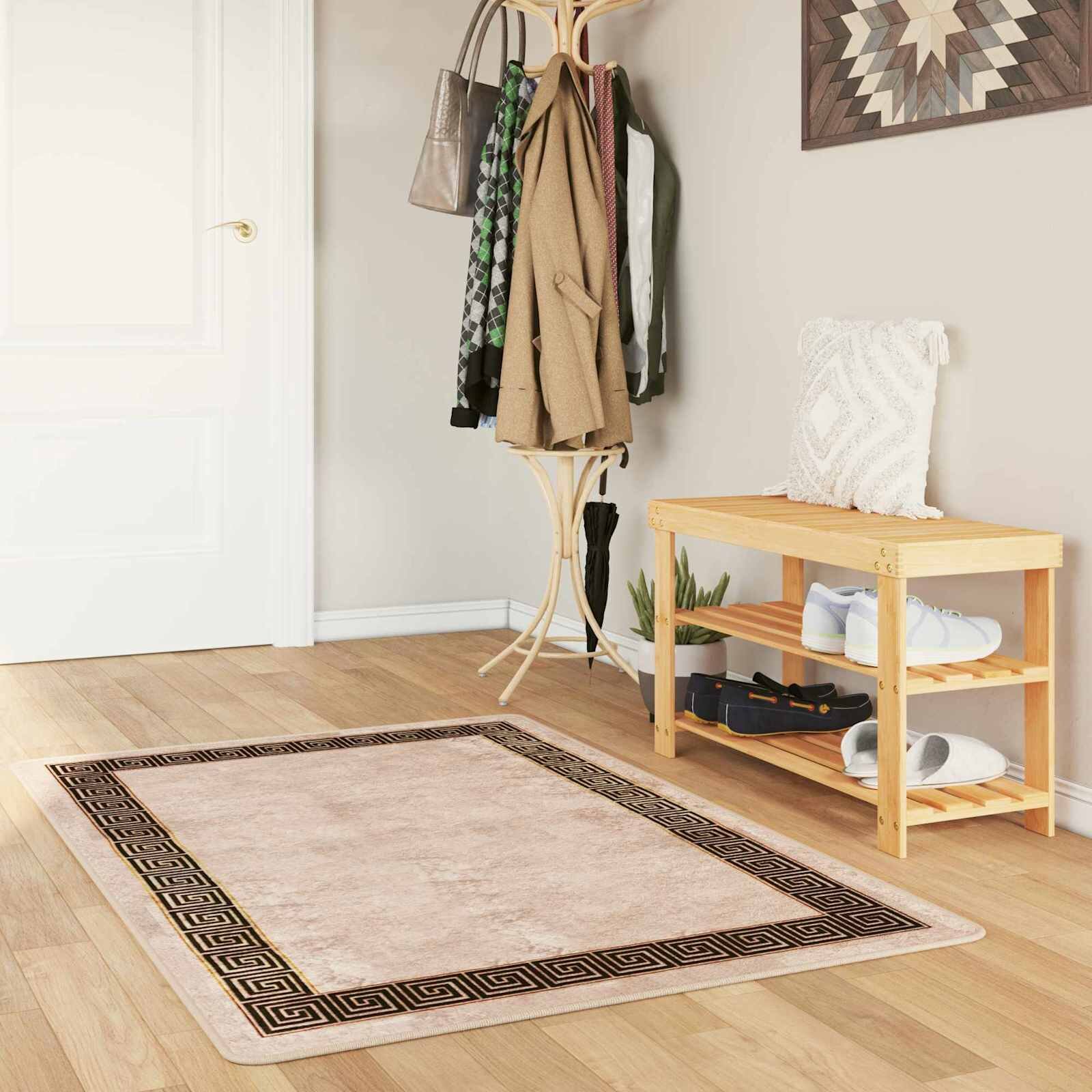 vidaXL Каса за килим MARSA Черно 80 x 100 cm Полиестер и PVC