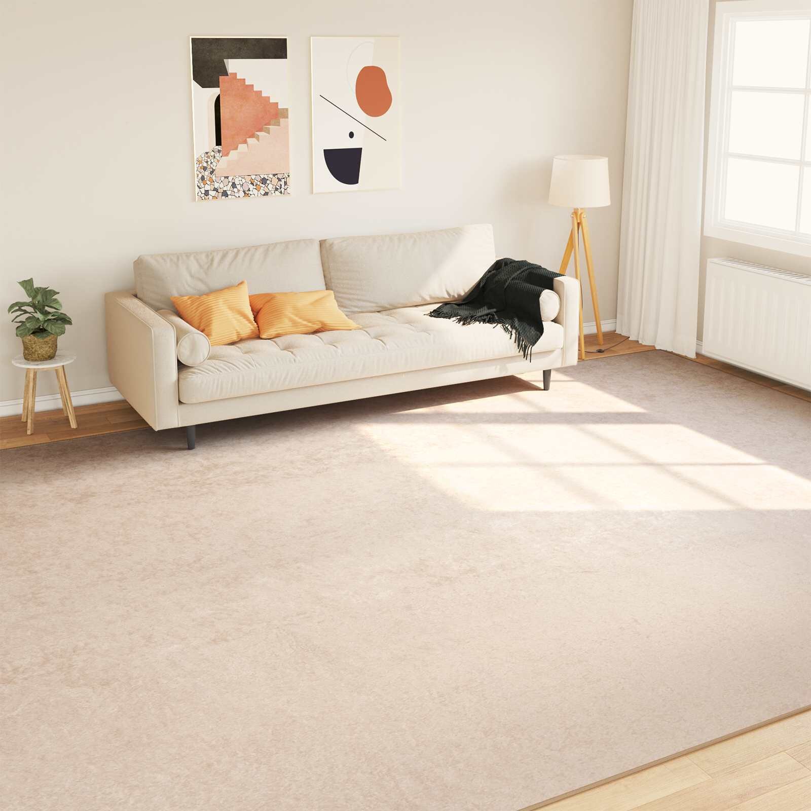 vidaXL Каса за килим MARSA Кремаво 300 x 400 cm Полиестер и PVC