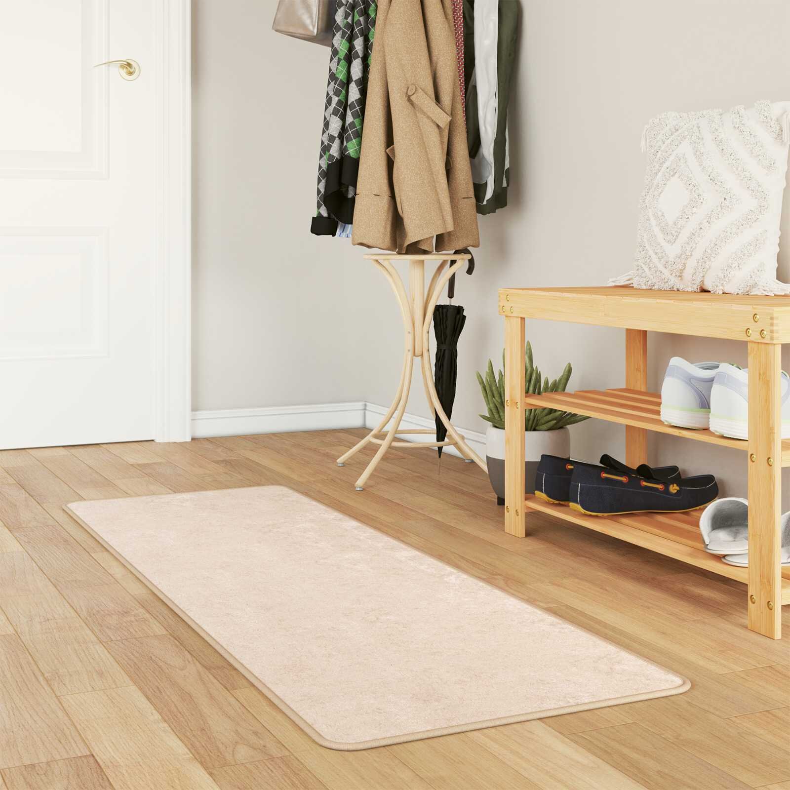 vidaXL Каса за килим MARSA Кремаво 50 x 100 cm Полиестер и PVC