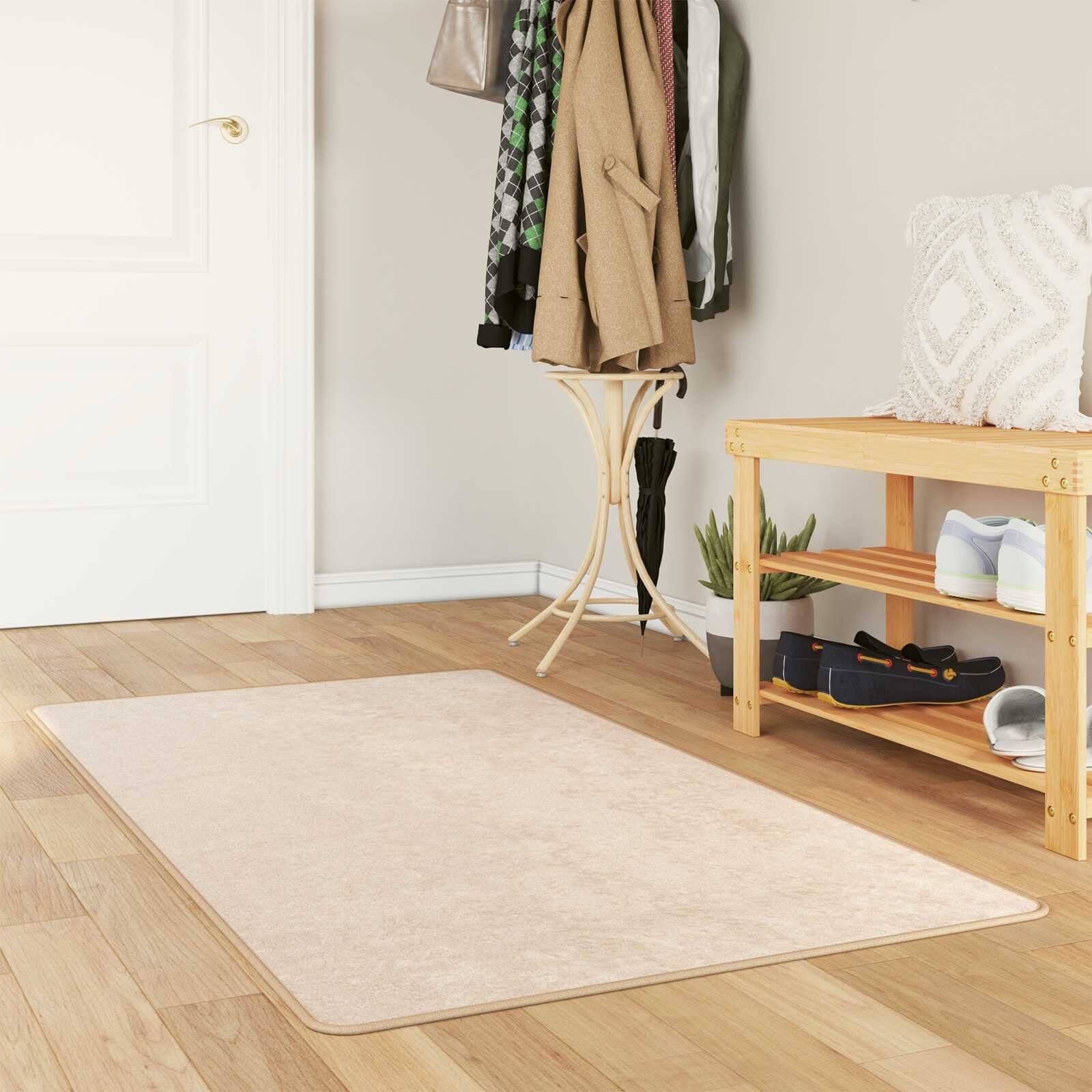 vidaXL Каса за килим MARSA Кремаво 80 x 350 см Полиестер и PVC