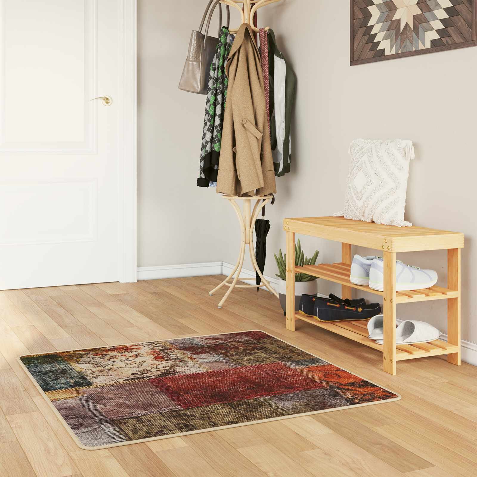 vidaXL Каса за килим MARSA Многоцветен 100 x 100 cm Полиестер и PVC