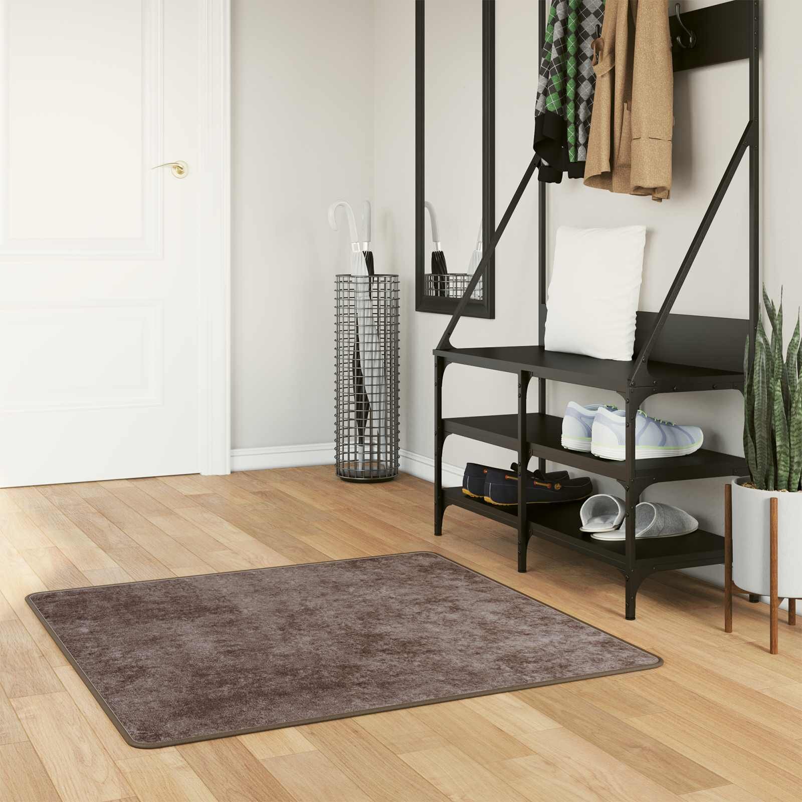 vidaXL Каса за килим MARSA Сиво 100 x 100 cm Полиестер и PVC