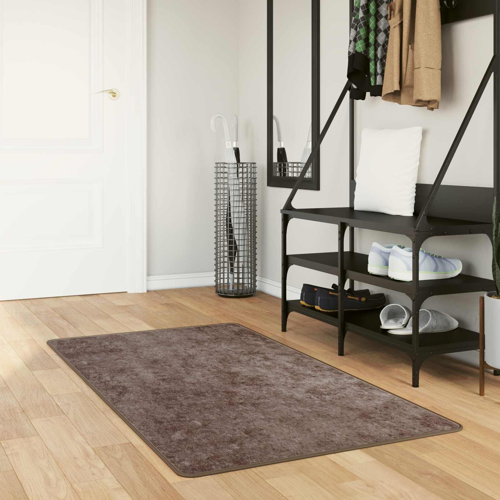 vidaXL Каса за килим MARSA Сиво 100 x 150 cm Полиестер и PVC