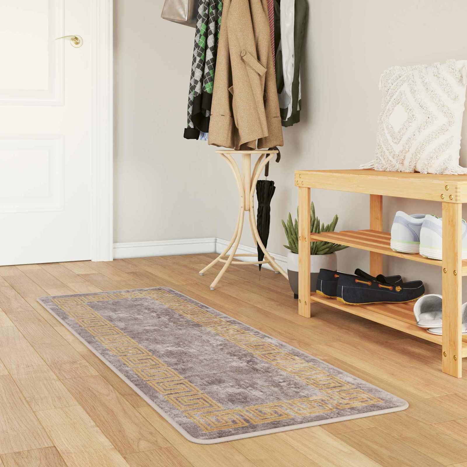 vidaXL Каса за килим MARSA Сиво 50 x 100 cm Полиестер и PVC