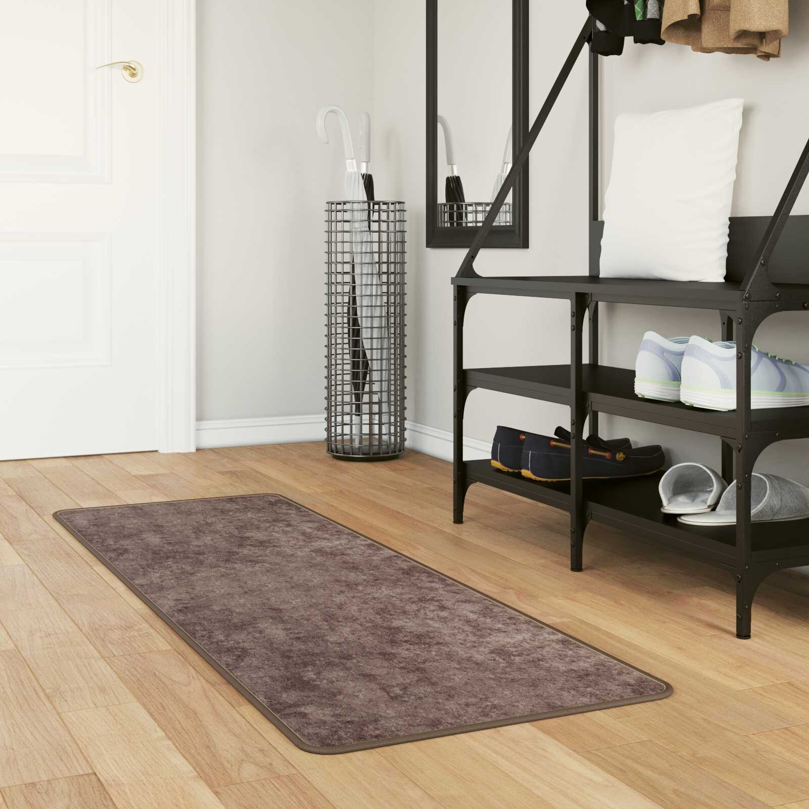 vidaXL Каса за килим MARSA Сиво 50 x 200 см Полиестер и PVC