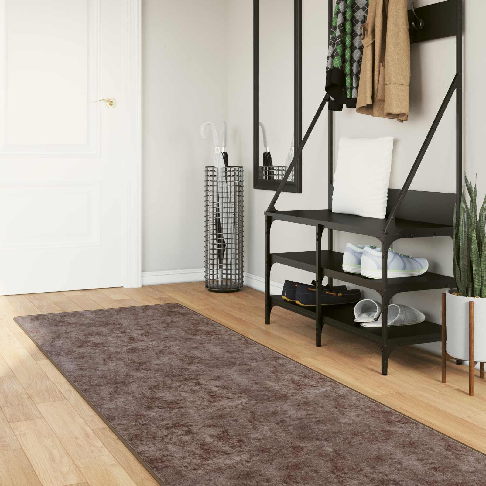 vidaXL Каса за килим MARSA Сиво 80 x 400 см Полиестер и PVC