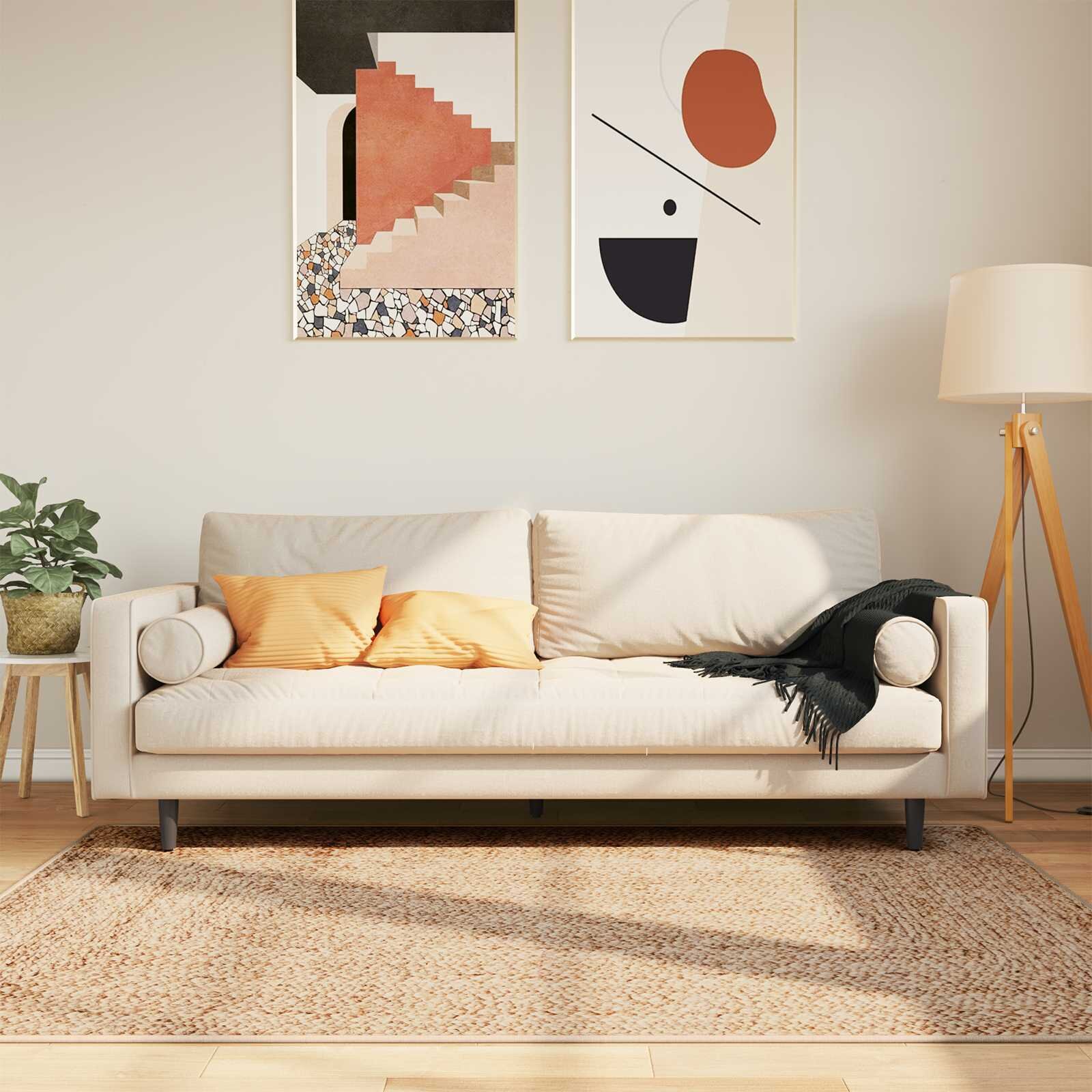 vidaXL Каса за килим MARSA Жълто 120 x 170 cm Полиестер и PVC