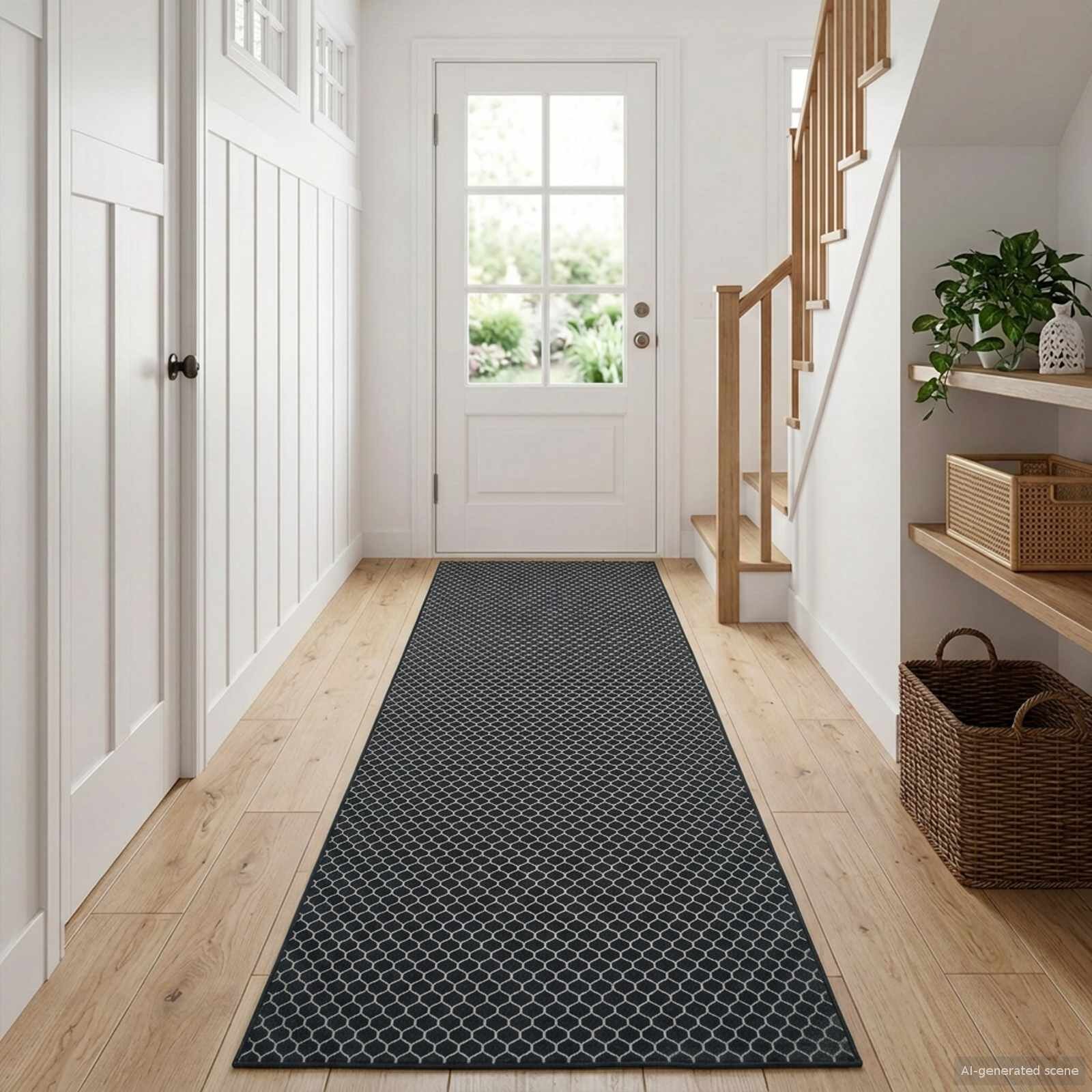 vidaXL Каса за килим ORIZ 1150 gsm Черен мрежест модел