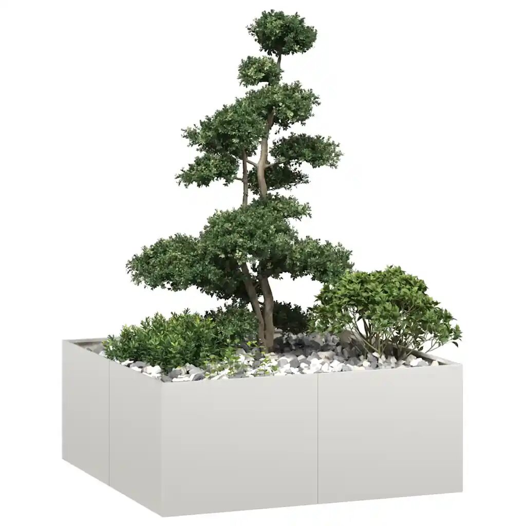 vidaXL Кашпа 100x100x40 см неръждаема стомана