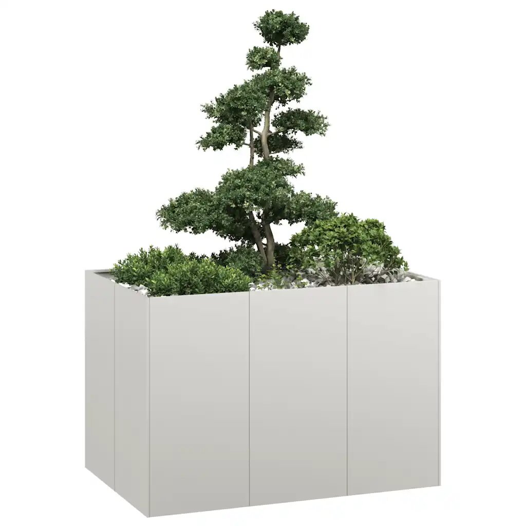 vidaXL Кашпа 120x80x80 см неръждаема стомана
