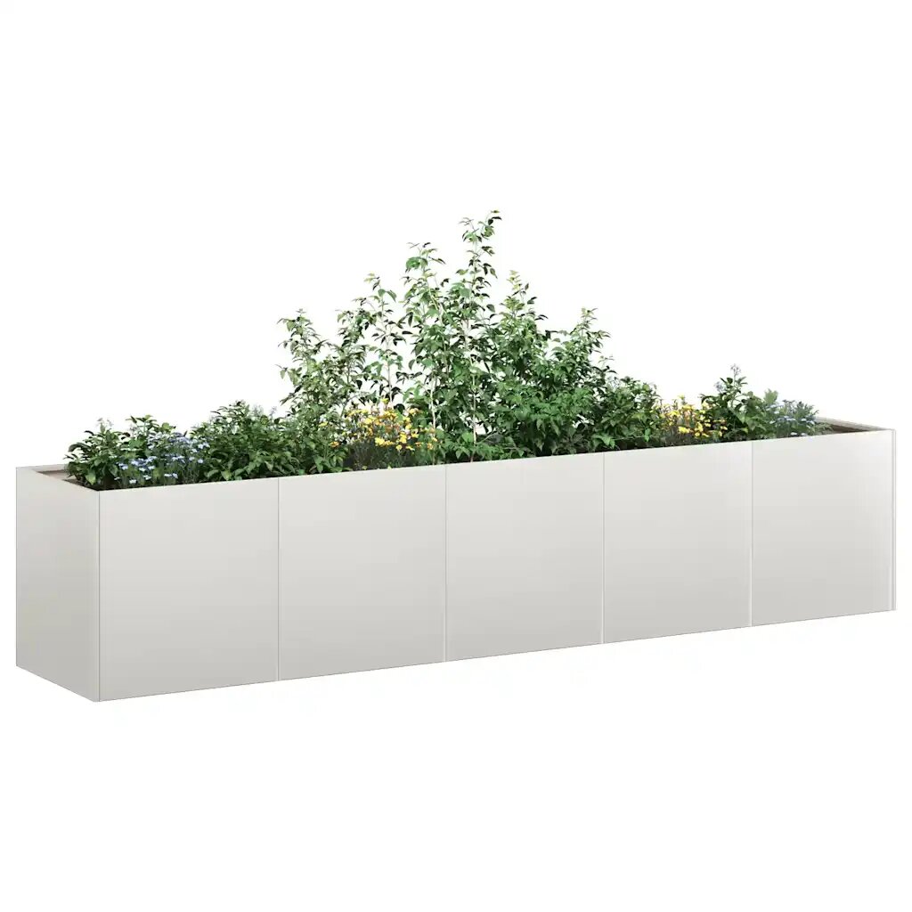vidaXL Кашпа 200x40x40 см неръждаема стомана