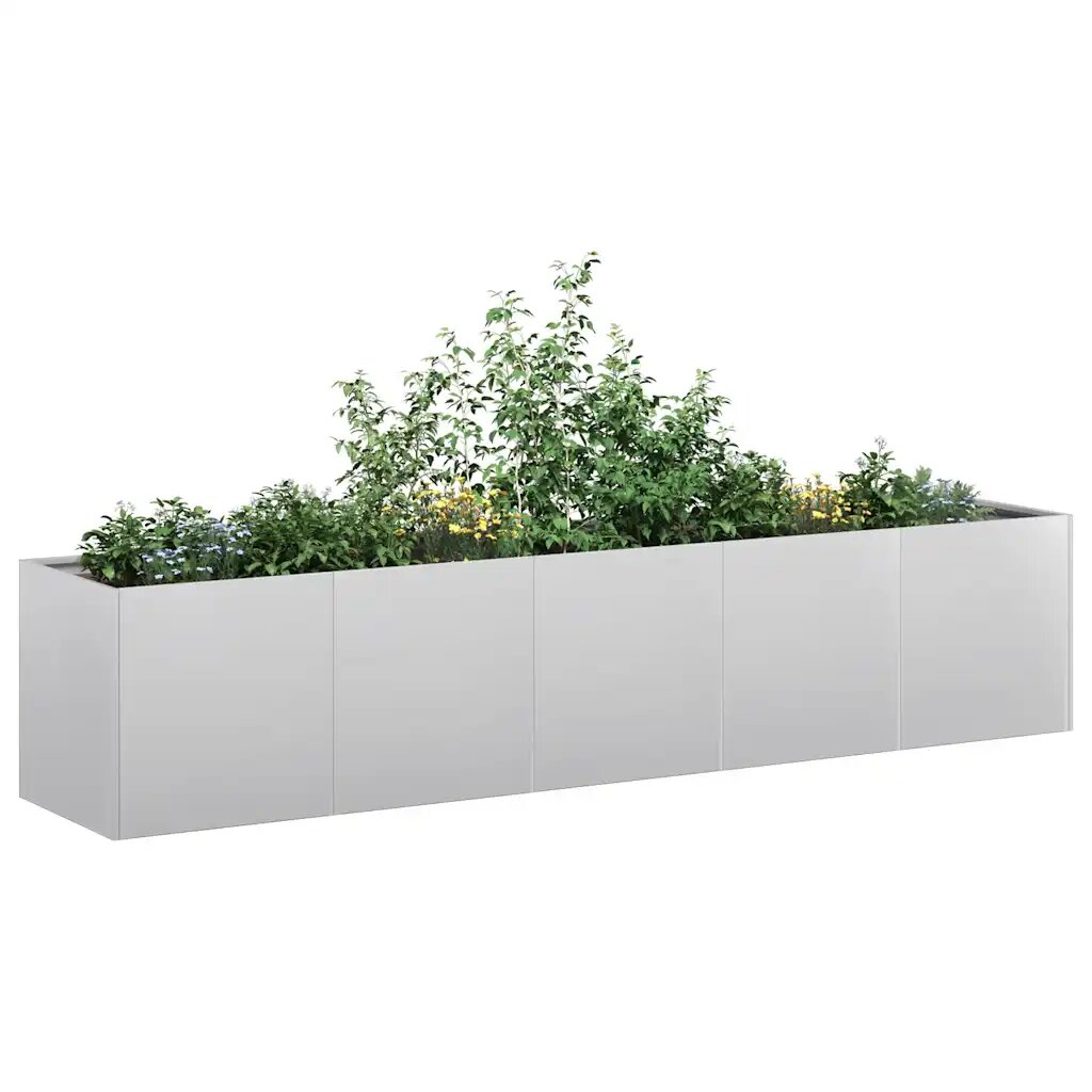 vidaXL Кашпа 200x40x40 см поцинкована стомана
