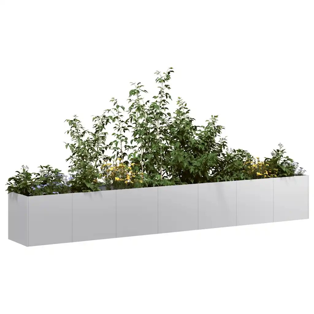 vidaXL Кашпа 280x40x40 см поцинкована стомана