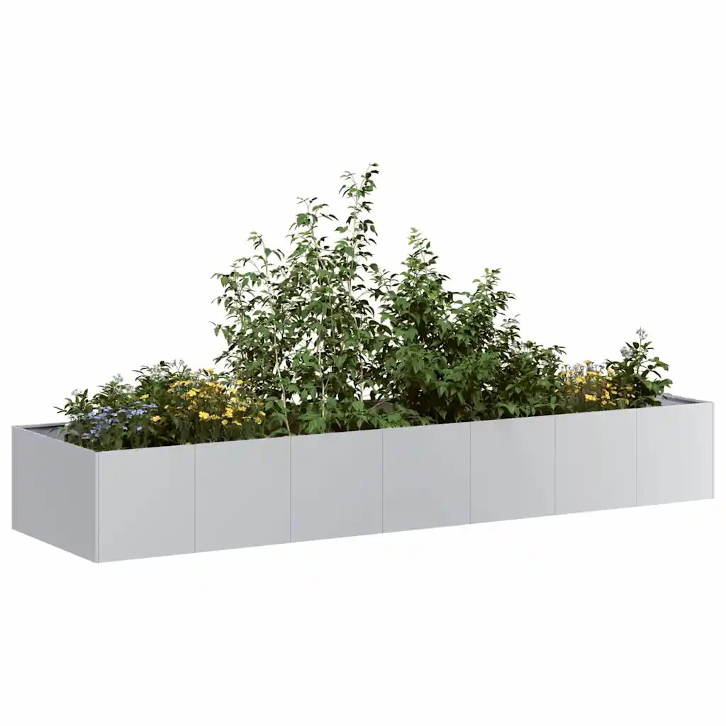 vidaXL Кашпа 280x80x40 см поцинкована стомана