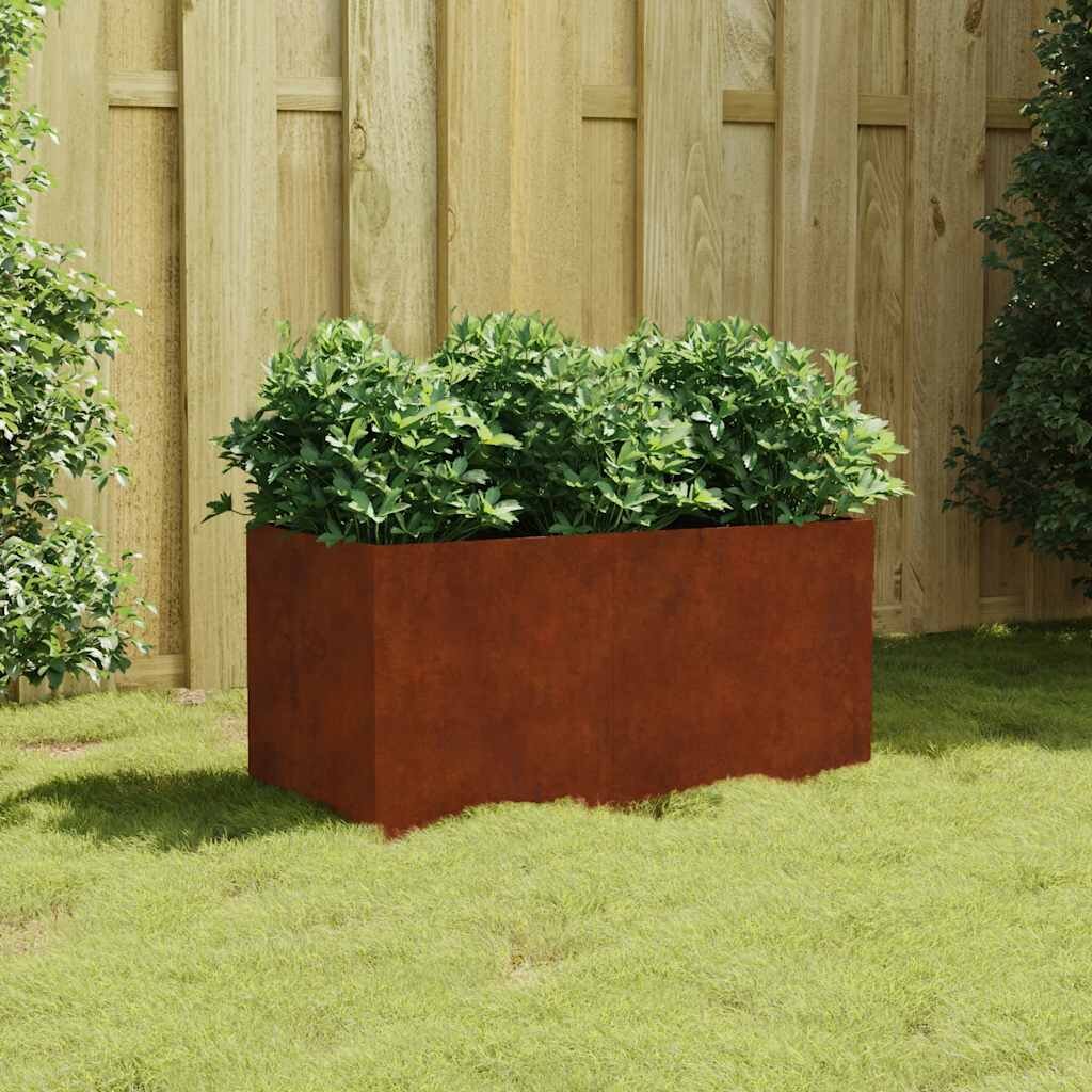 vidaXL Кашпа 80x40x40 см кортенова стомана