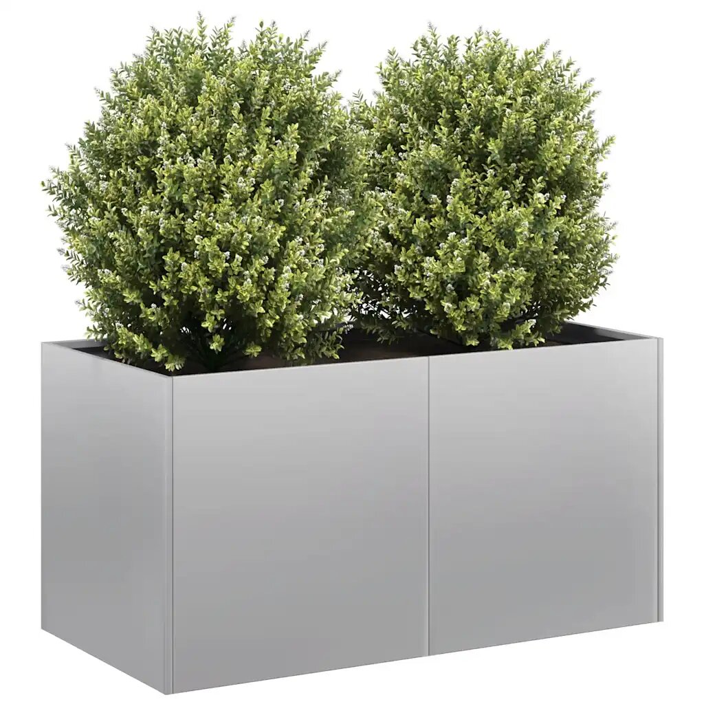 vidaXL Кашпа 80x40x40 см поцинкована стомана
