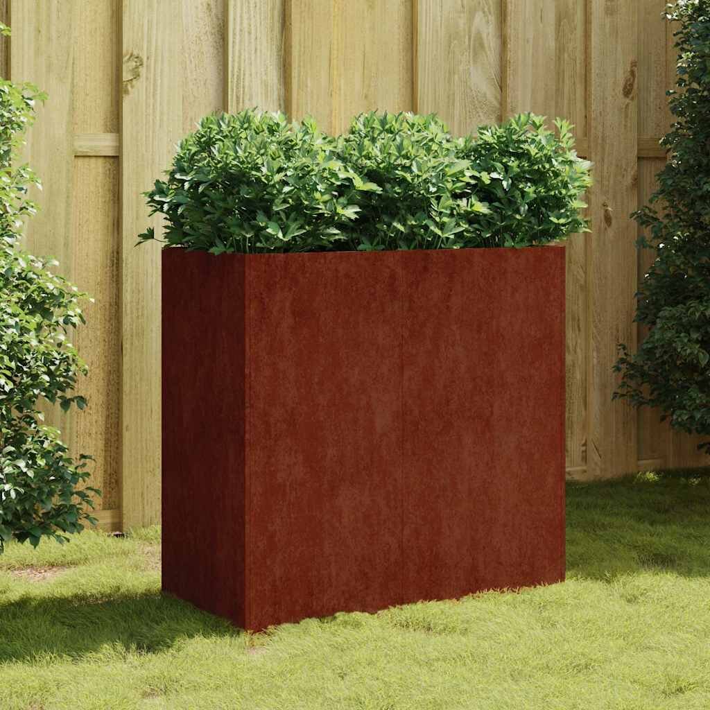 vidaXL Кашпа 80x40x80 см кортенова стомана