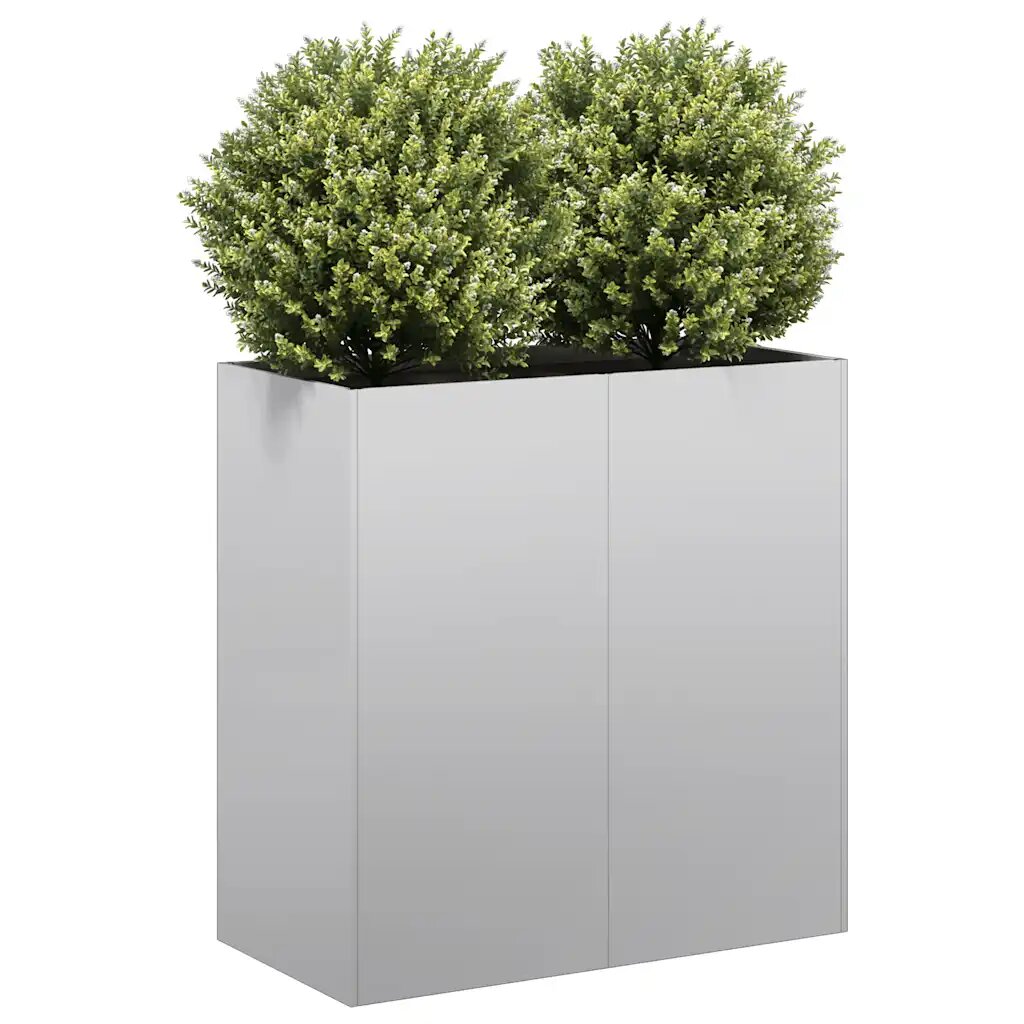 vidaXL Кашпа 80x40x80 см поцинкована стомана