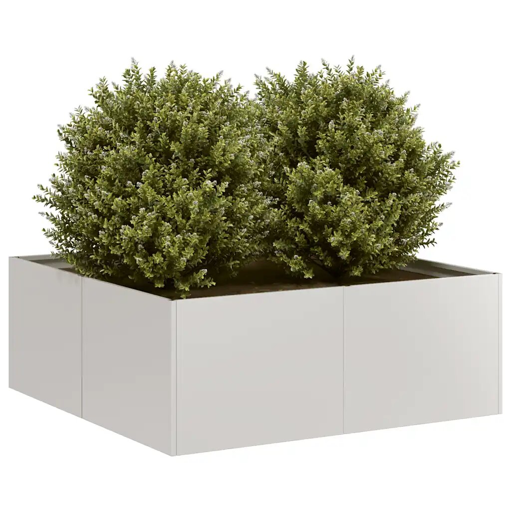 vidaXL Кашпа 80x80x30 см неръждаема стомана