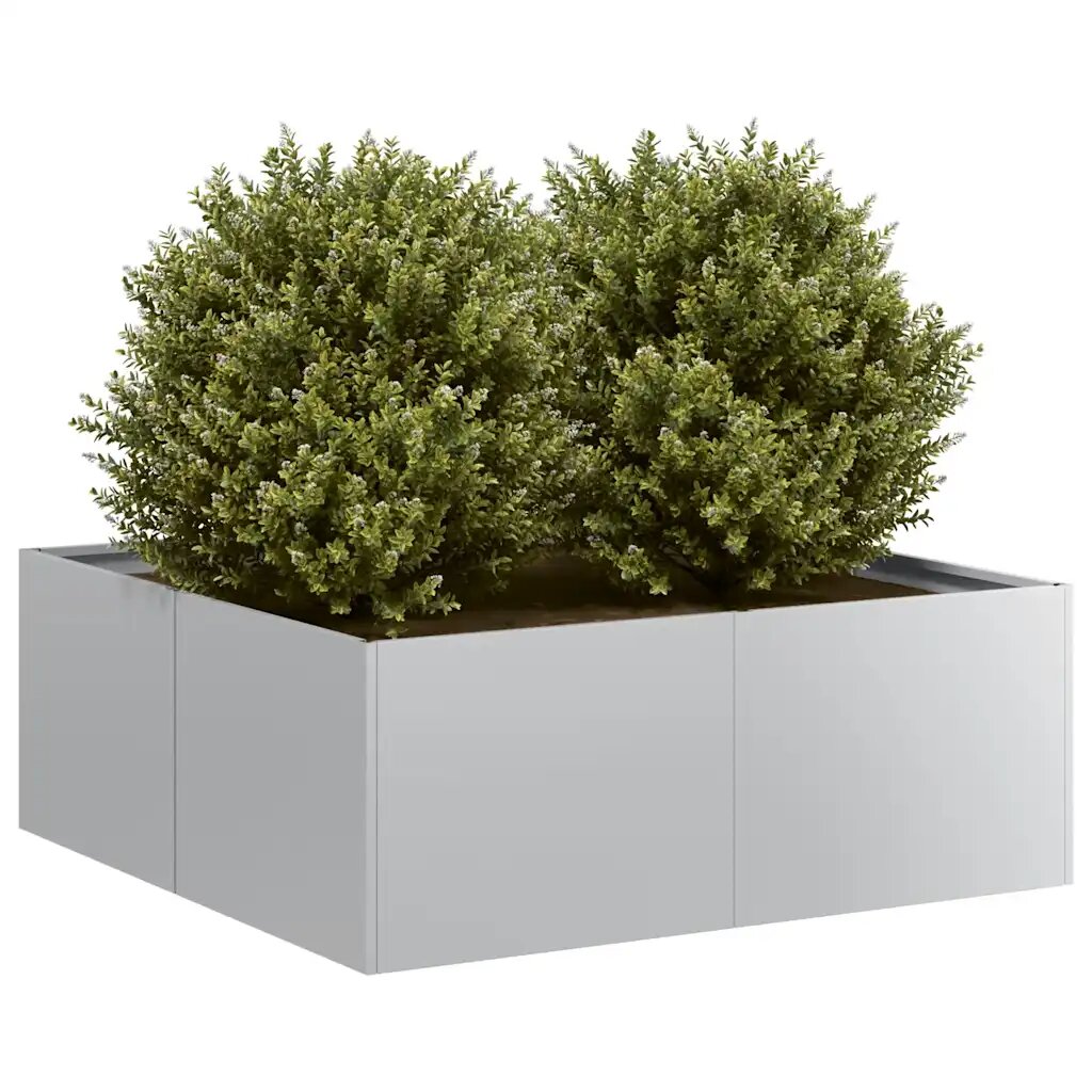 vidaXL Кашпа 80x80x30 см поцинкована стомана