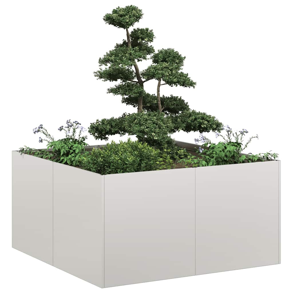 vidaXL Кашпа 80x80x40 см неръждаема стомана