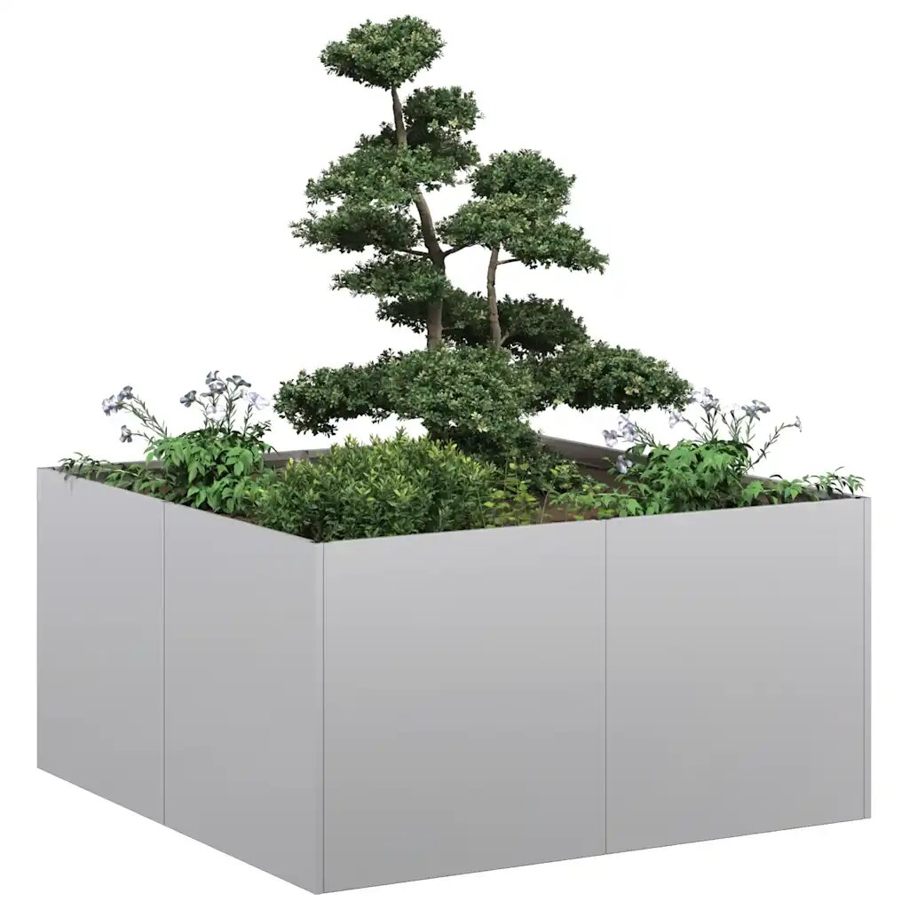 vidaXL Кашпа 80x80x40 см поцинкована стомана