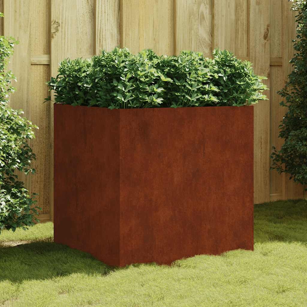 vidaXL Кашпа 80x80x80 см кортенова стомана