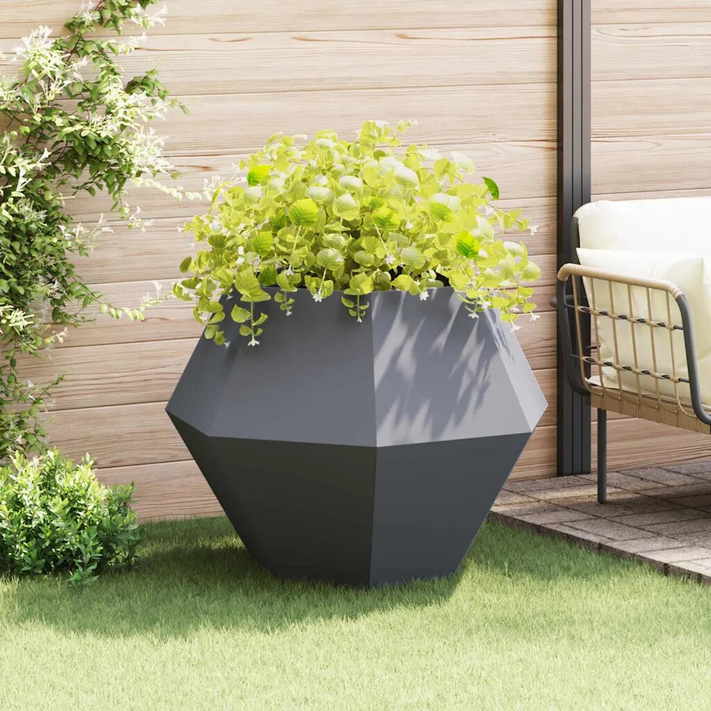 vidaXL Кашпа Антрацит 100 x 100 x 80 см Стомана