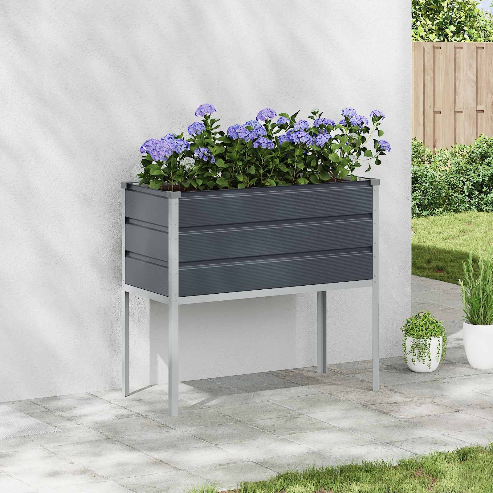 vidaXL Кашпа Антрацит 100 x 45 x 90 см Галванизирана стомана